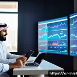 Home 18 시드 투자와 동종 업계의 비교 분석 - A modern Middle Eastern startup office scene, featuring a diverse group of Arab entrepreneurs analyz...