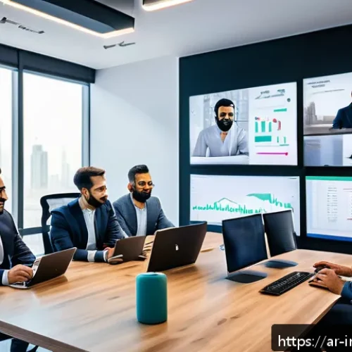 Home 17 시드 투자 기업의 상품 라인 분석 - A modern fintech startup office scene in a Middle Eastern city, featuring a diverse team of young pr...